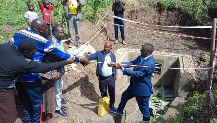 Rwakabengo Residents commend Andrew Kikira for donating them water spring.